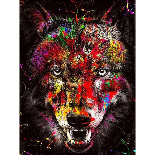 Splash Wolf - Full Round Drill Diamond Painting 30*40CM