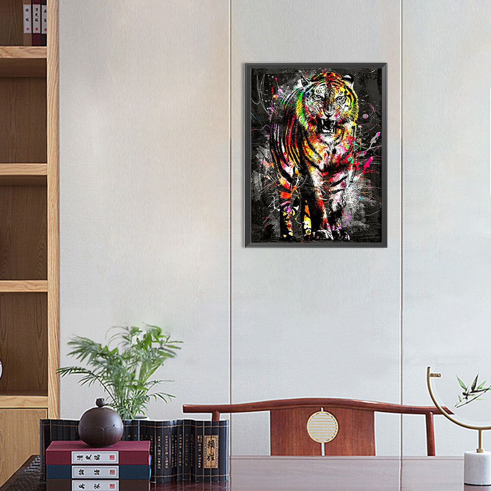 Splash Tiger - Full Round Drill Diamond Painting 30*40CM