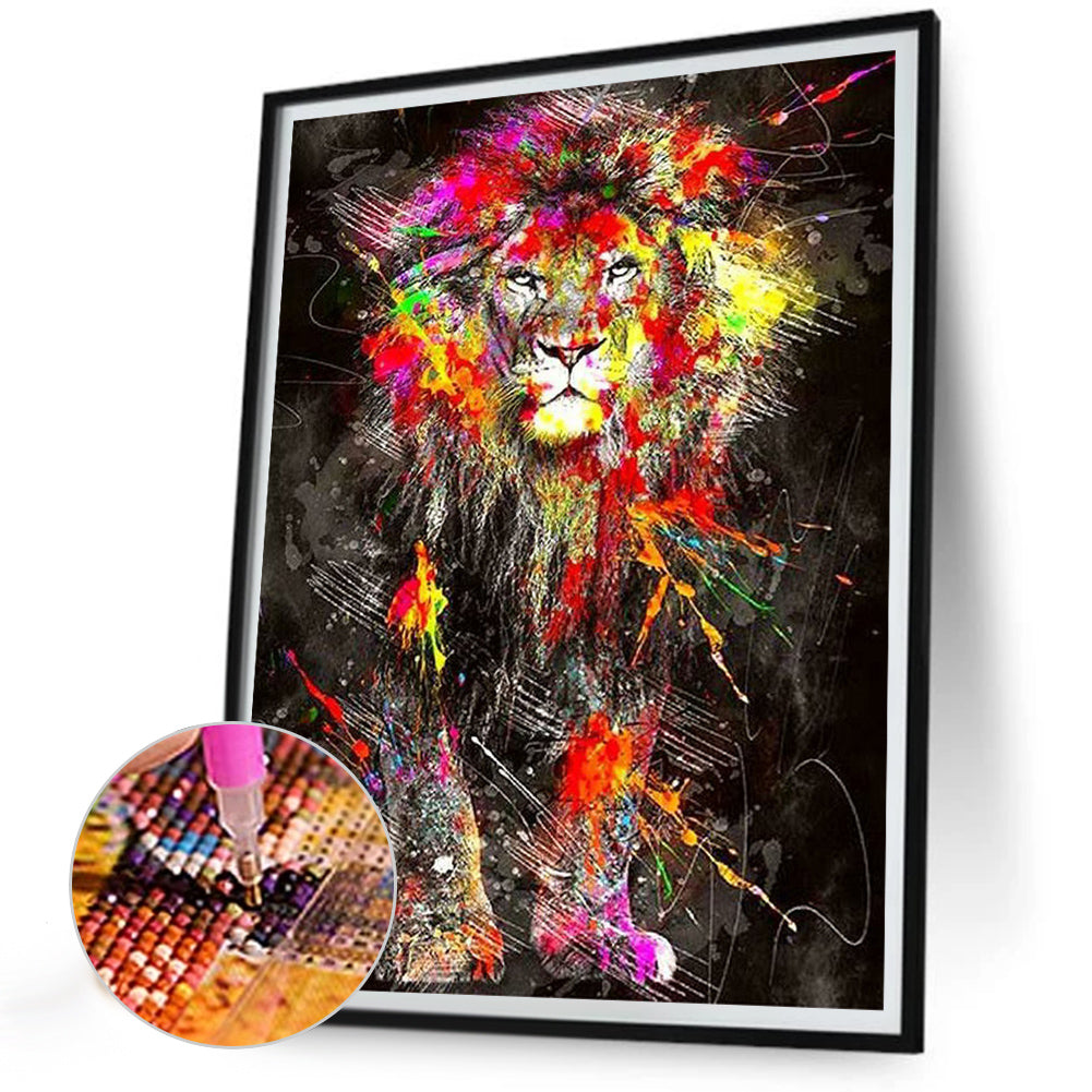 Splash Lion - Full Round Drill Diamond Painting 30*40CM