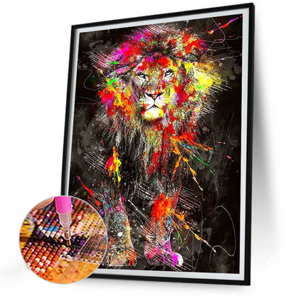 Splash Lion - Full Round Drill Diamond Painting 30*40CM