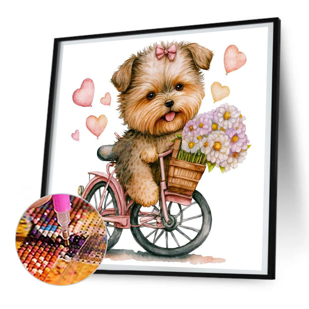 Watercolor Puppy - Full Round Drill Diamond Painting 30*30CM