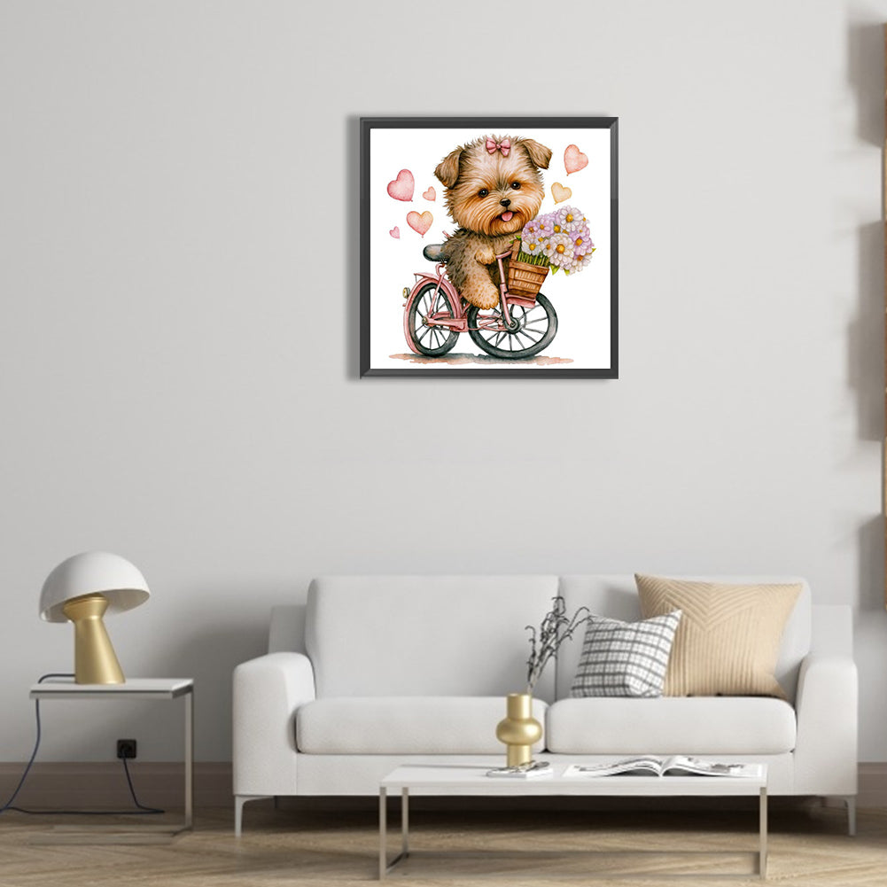 Watercolor Puppy - Full Round Drill Diamond Painting 30*30CM