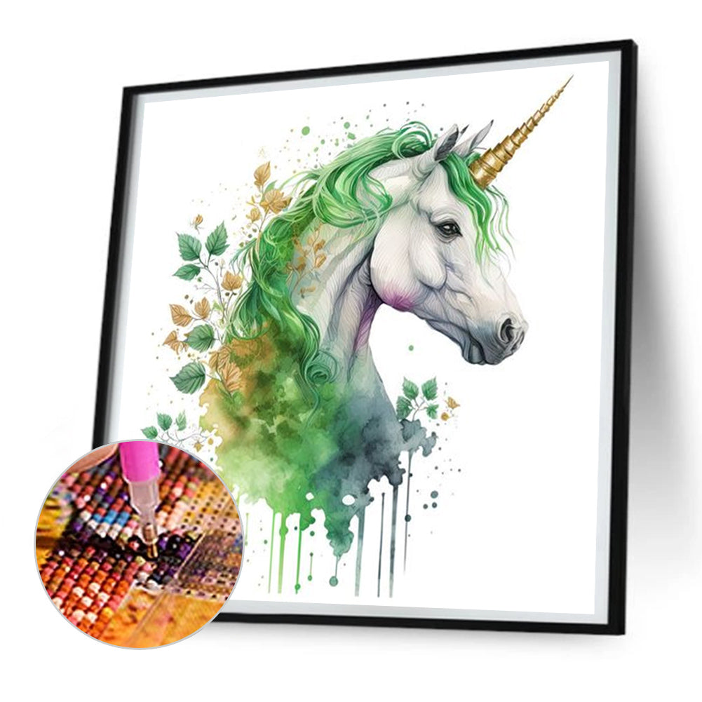 Watercolor Unicorn - Full Round Drill Diamond Painting 30*30CM