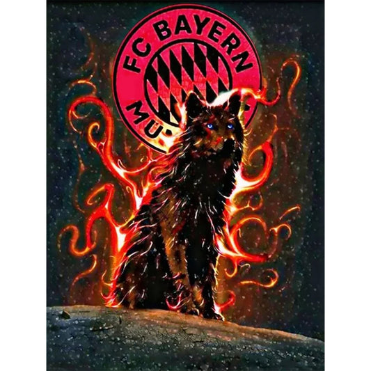Red Wolf - Full Round Drill Diamond Painting 30*40CM