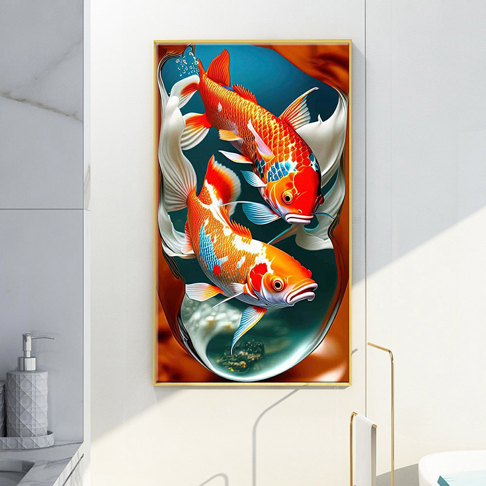 Pair Of Koi Fish - Full Round Drill Diamond Painting 40*70CM