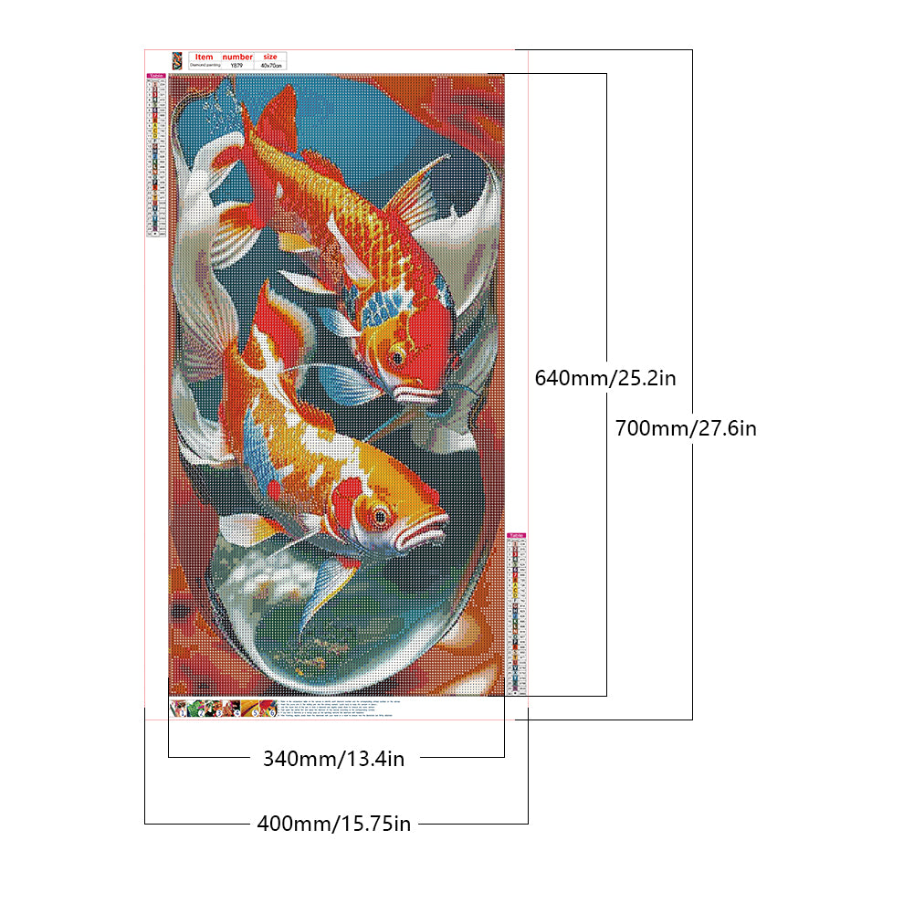 Pair Of Koi Fish - Full Round Drill Diamond Painting 40*70CM