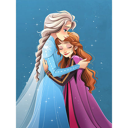Elsa And Anna - Full Round Drill Diamond Painting 30*40CM