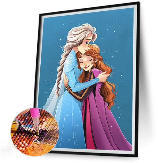 Elsa And Anna - Full Round Drill Diamond Painting 30*40CM