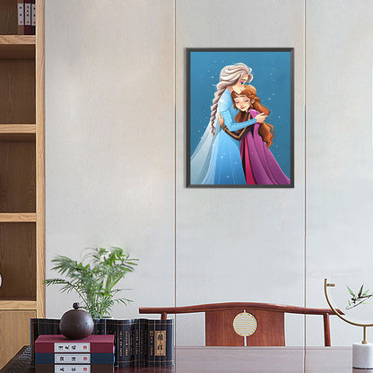 Elsa And Anna - Full Round Drill Diamond Painting 30*40CM