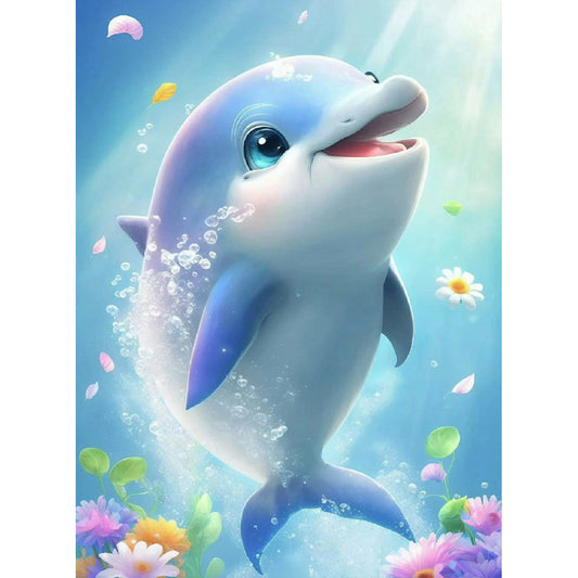 Active Dolphin - Full Round Drill Diamond Painting 30*40CM
