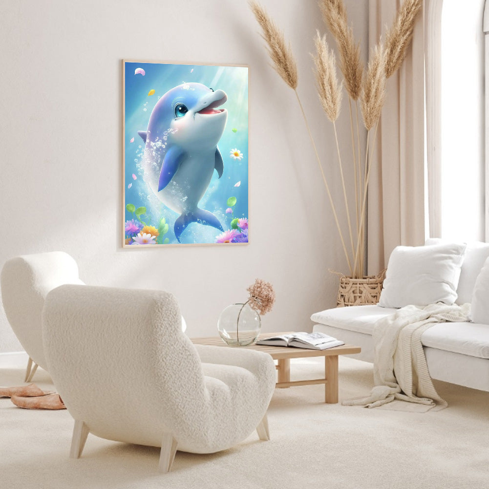 Active Dolphin - Full Round Drill Diamond Painting 30*40CM