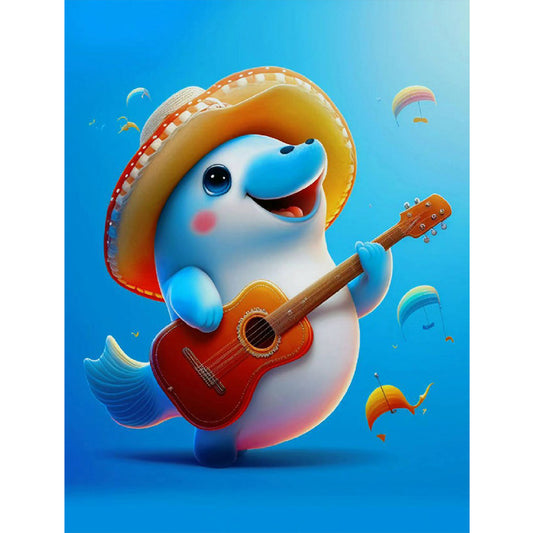 Active Dolphin - Full Round Drill Diamond Painting 30*40CM