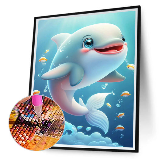 Active Dolphin - Full Round Drill Diamond Painting 30*40CM