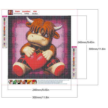 Highland Yak - Full Round Drill Diamond Painting 30*30CM
