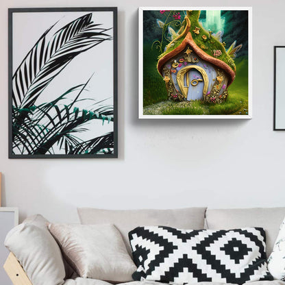 Magical Straw Cottage - Full Round Drill Diamond Painting 30*30CM