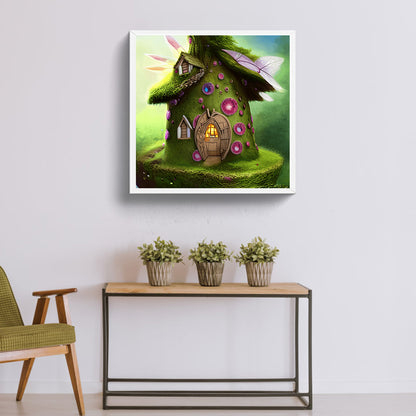 Magical Straw Cottage - Full Round Drill Diamond Painting 30*30CM