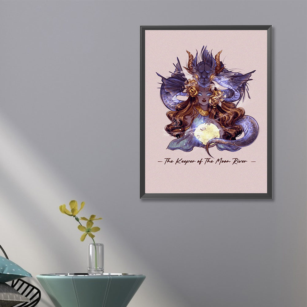 Woman And Dragon - Full Round Drill Diamond Painting 40*60CM