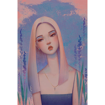 Tilted Head Woman - Full Round Drill Diamond Painting 40*60CM