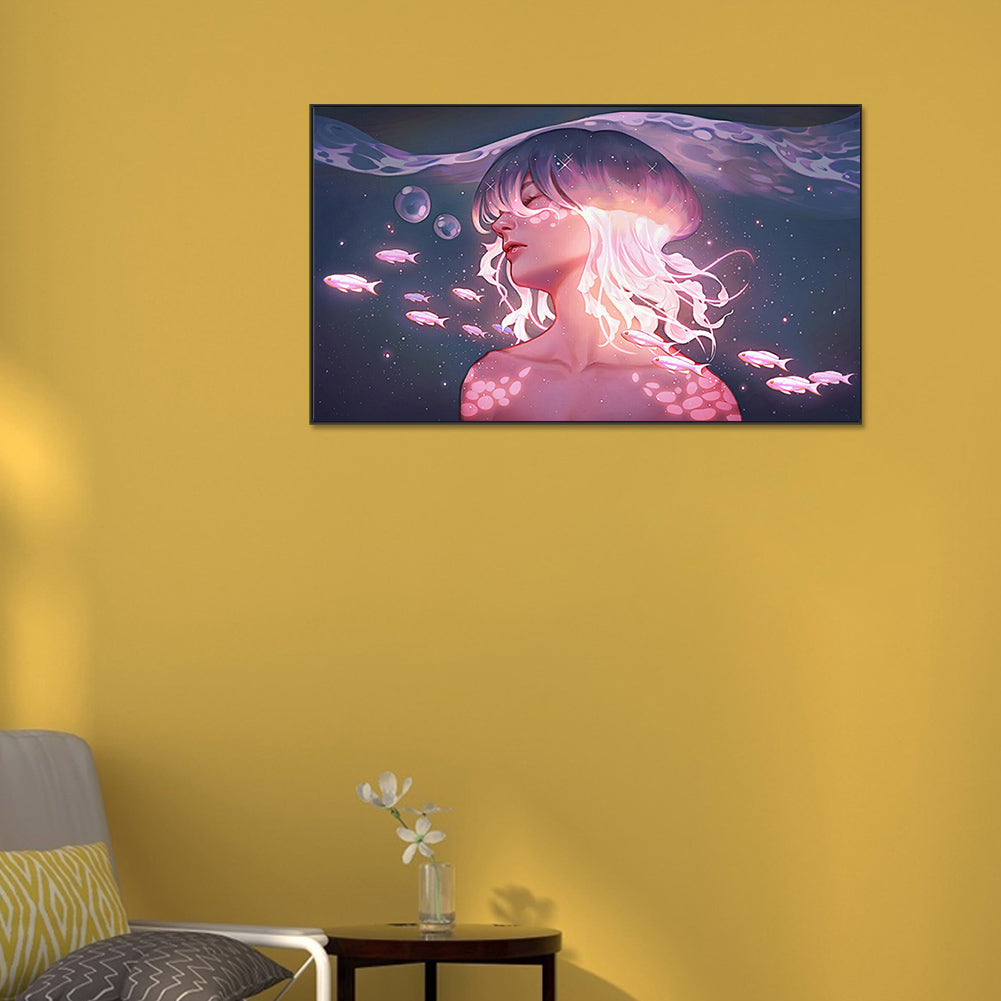 Jellyfish Girl - Full Round Drill Diamond Painting 40*70CM