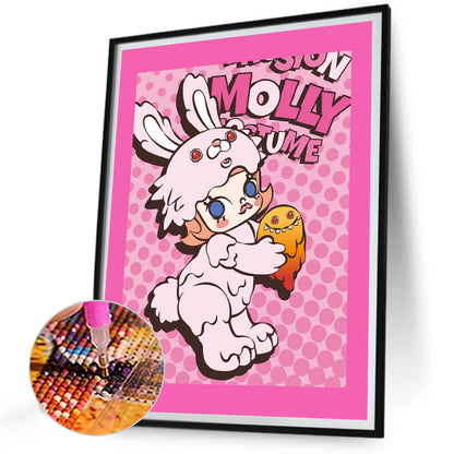 Bubble Mary Wearing A Bunny Hat - Full Round Drill Diamond Painting 30*40CM