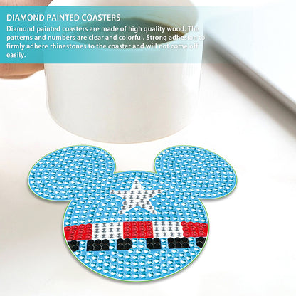 DIY Diamond Painting Coasters Kit Anti Slip Coasters Cartoon Mickey Cup Coasters