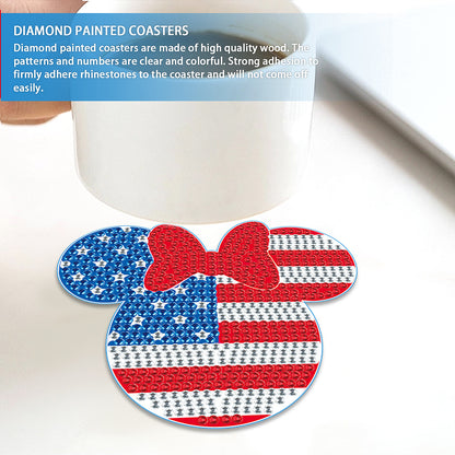 DIY Diamond Painting Coasters Kit Anti Slip Coasters Cartoon Mickey Cup Coasters