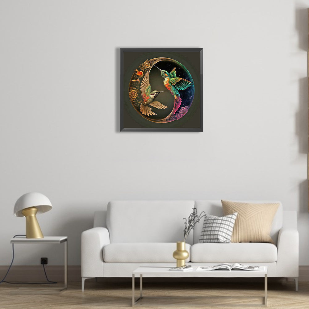 Hummingbird Yin Yang Diagram - Full Round Drill Diamond Painting 40*40CM