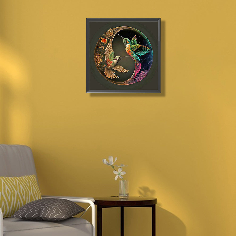 Hummingbird Yin Yang Diagram - Full Round Drill Diamond Painting 40*40CM