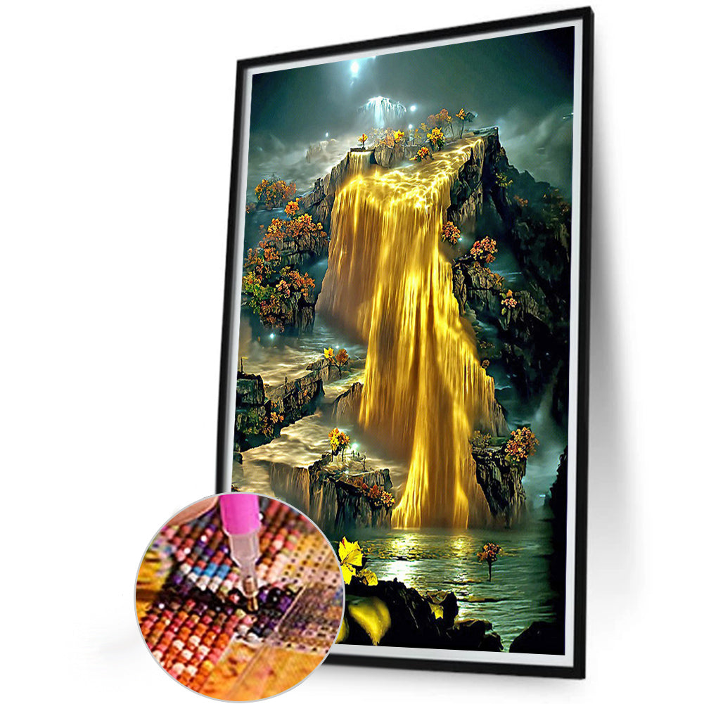Jinshan Waterfall - Full Round Drill Diamond Painting 40*60CM