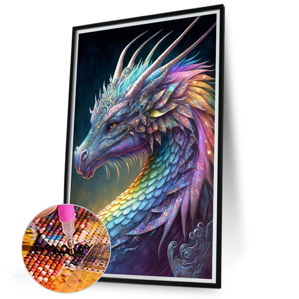 Rainbow Dragonscale Dragon - Full Square Drill Diamond Painting 50*75CM