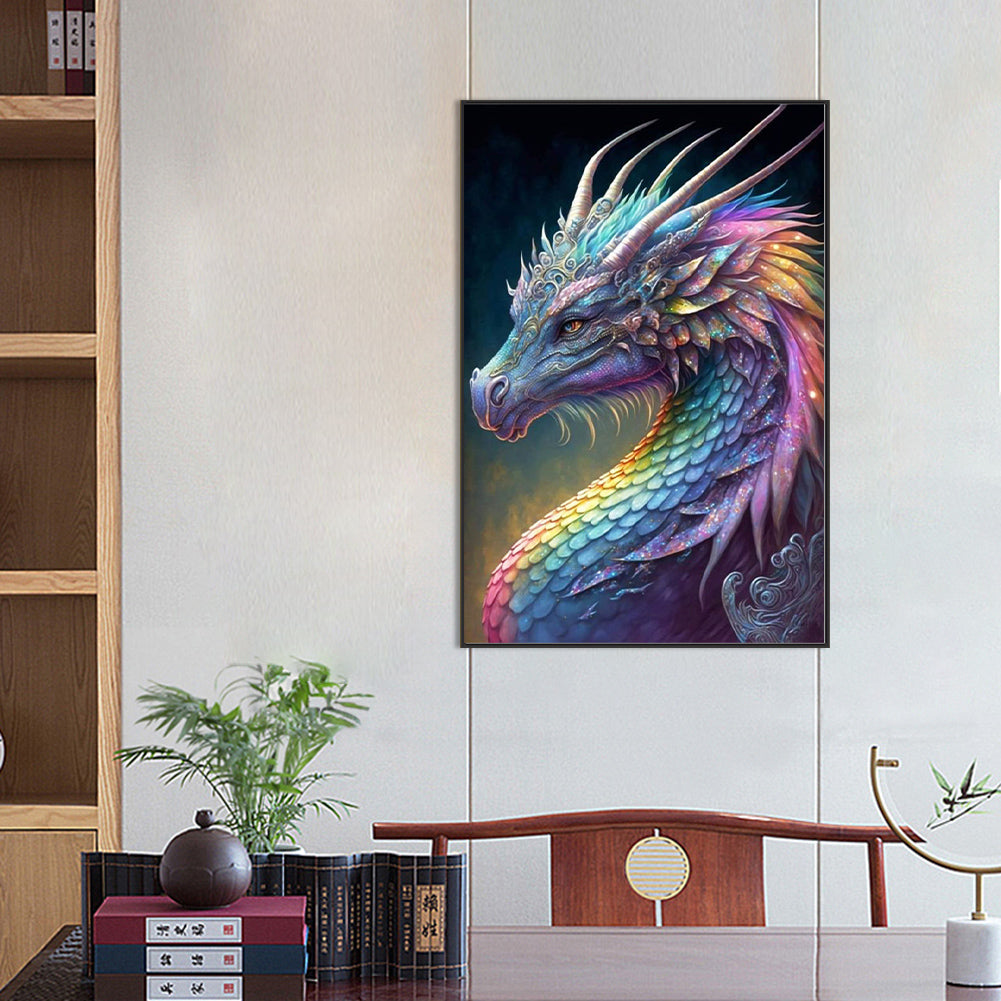 Rainbow Dragonscale Dragon - Full Square Drill Diamond Painting 50*75CM