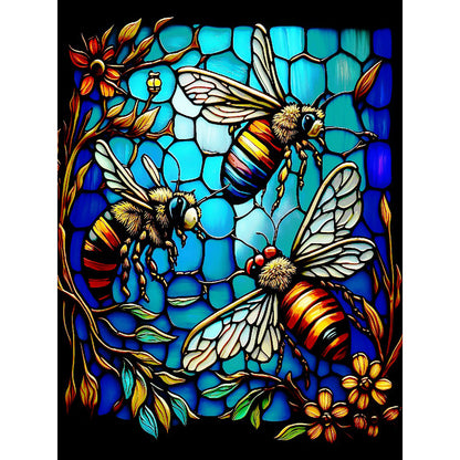 Bee Glass Painting - Full Round Drill Diamond Painting 30*40CM