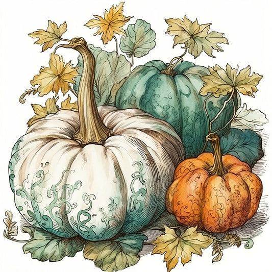 Autumn Squash - Full Round Drill Diamond Painting 30*30CM