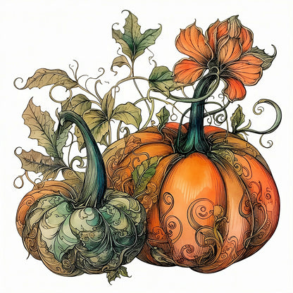 Autumn Squash - Full Round Drill Diamond Painting 30*30CM