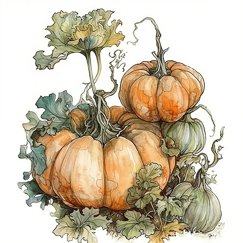 Autumn Squash - Full Round Drill Diamond Painting 30*30CM