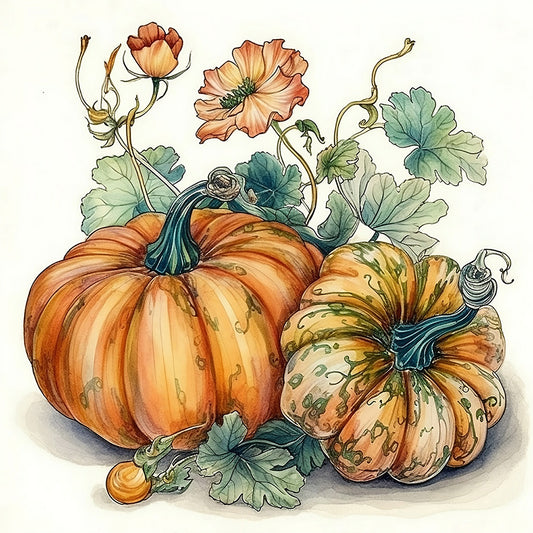 Autumn Squash - Full Round Drill Diamond Painting 30*30CM