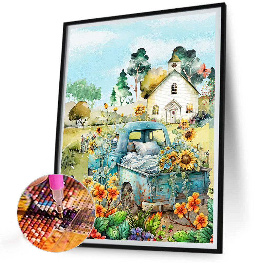 Tractor - Full Round Drill Diamond Painting 30*40CM