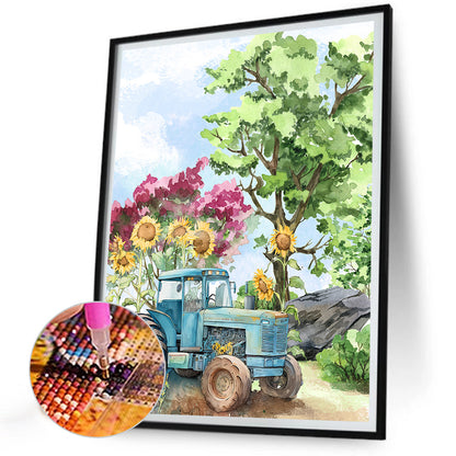 Tractor - Full Round Drill Diamond Painting 30*40CM