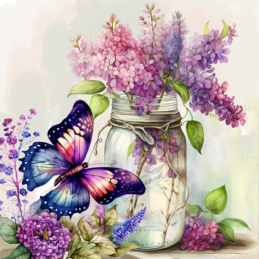 Butterfly - Full Round Drill Diamond Painting 30*30CM