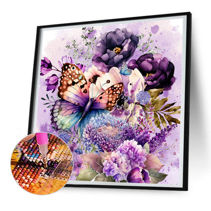 Butterfly - Full Round Drill Diamond Painting 30*30CM