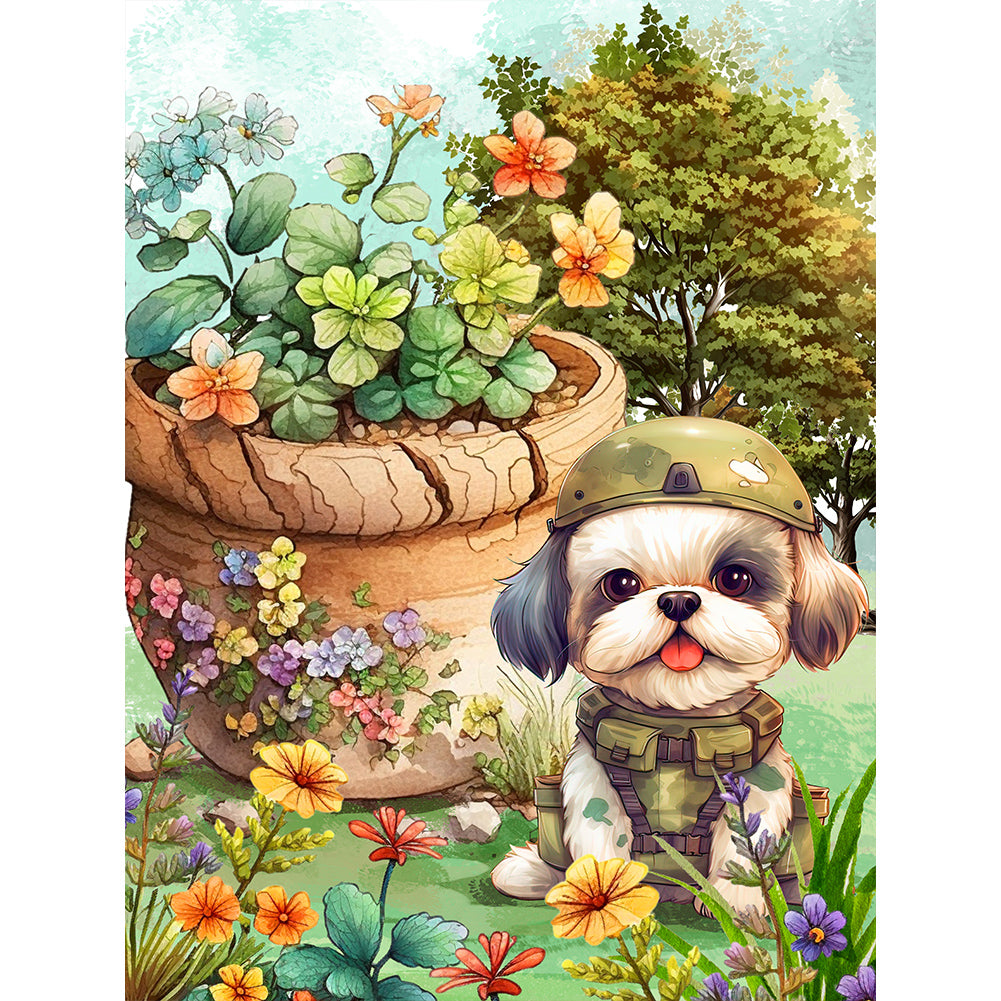 Dog - Full Round Drill Diamond Painting 30*40CM