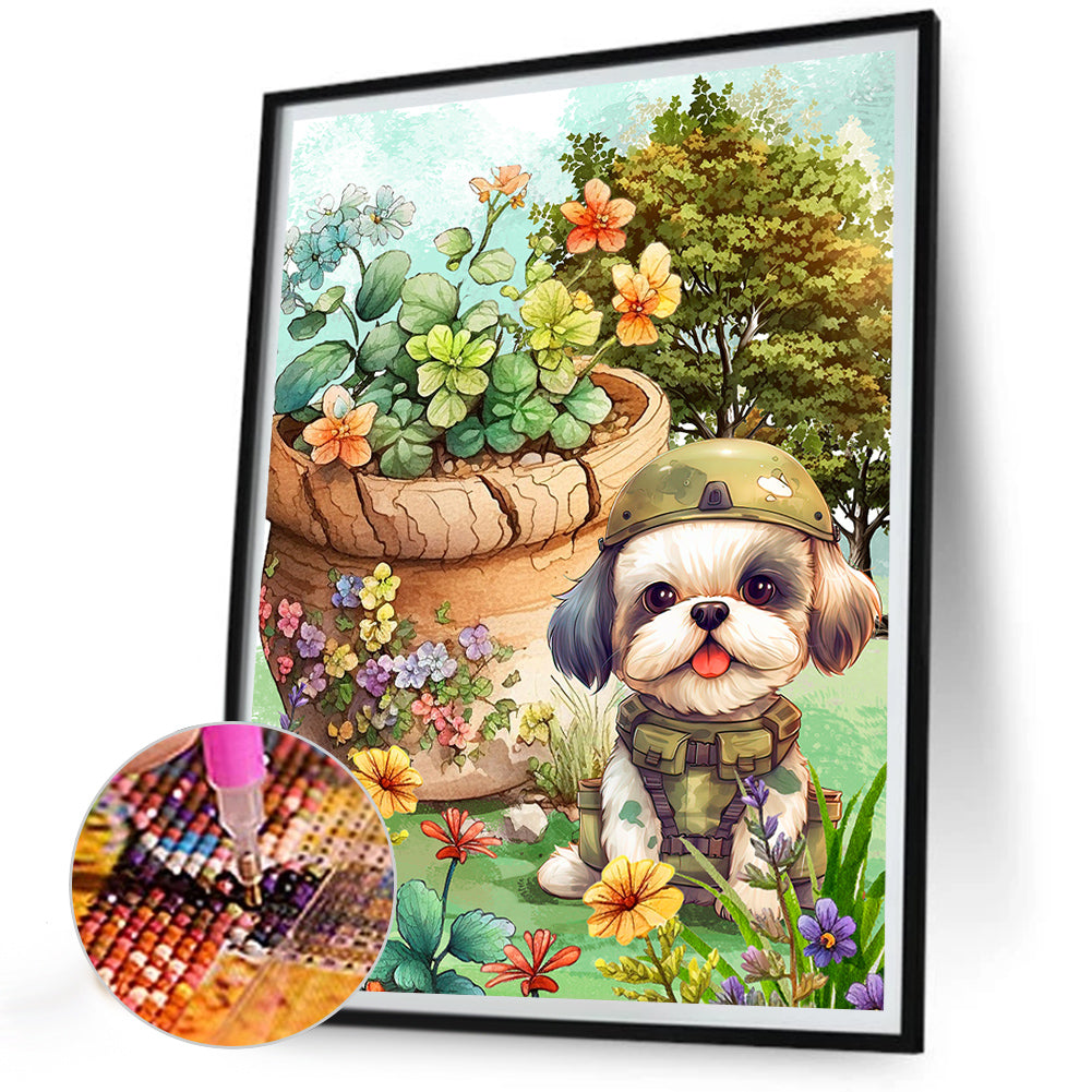 Dog - Full Round Drill Diamond Painting 30*40CM