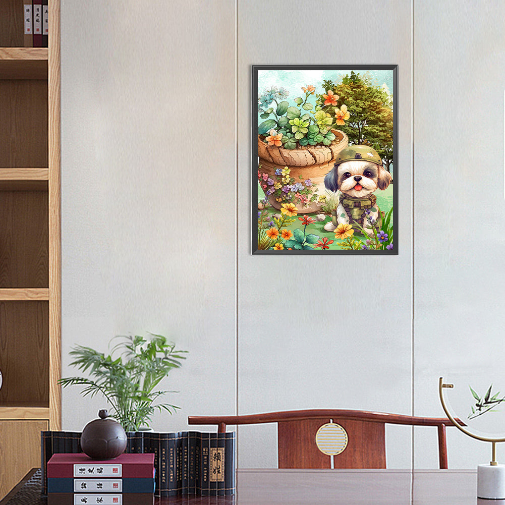 Dog - Full Round Drill Diamond Painting 30*40CM
