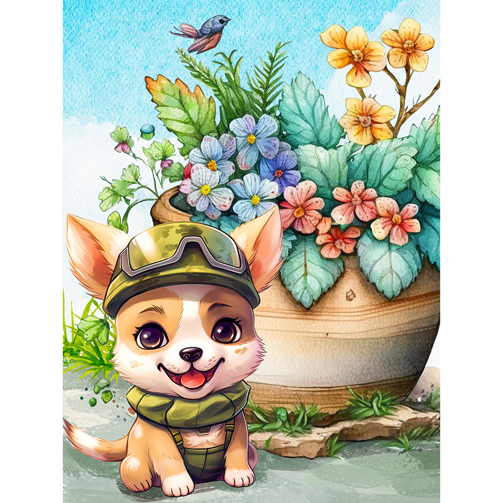 Dog - Full Round Drill Diamond Painting 30*40CM