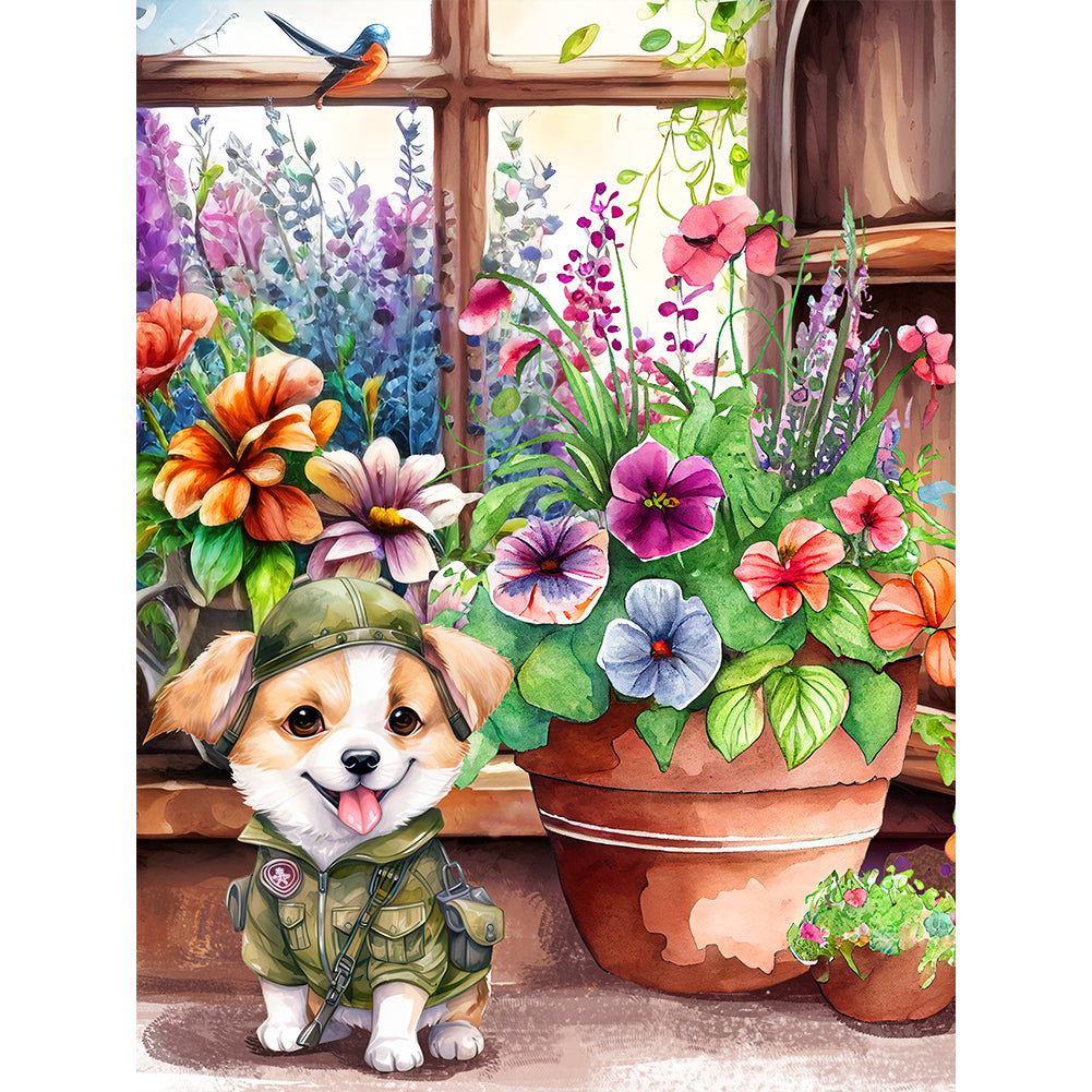 Dog - Full Round Drill Diamond Painting 30*40CM