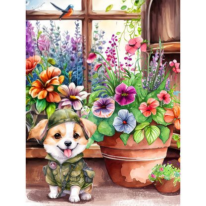 Dog - Full Round Drill Diamond Painting 30*40CM