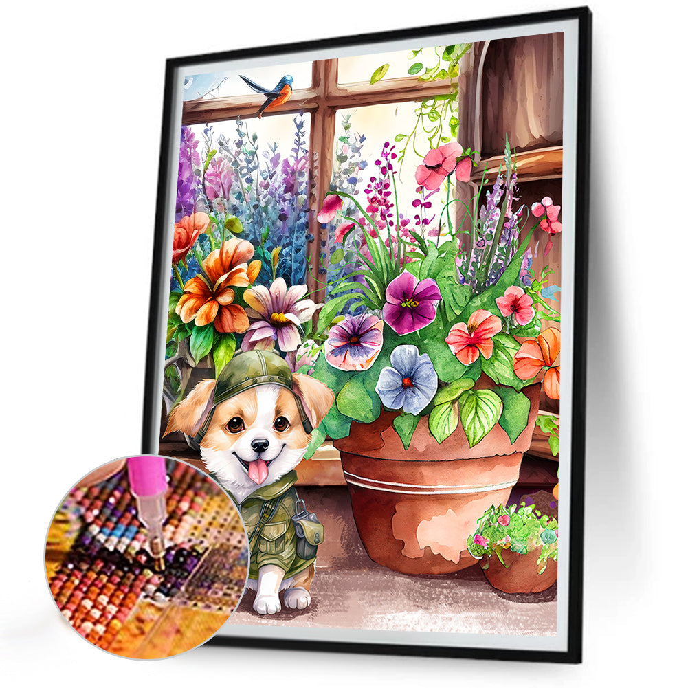 Dog - Full Round Drill Diamond Painting 30*40CM