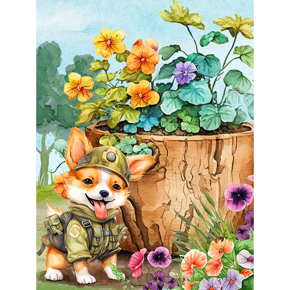 Dog - Full Round Drill Diamond Painting 30*40CM