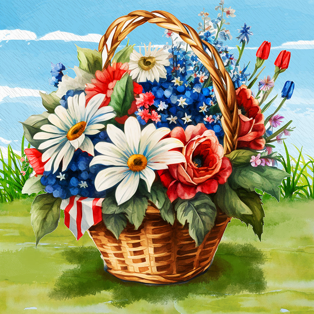 Patriotic Flower - Full Round Drill Diamond Painting 30*30CM