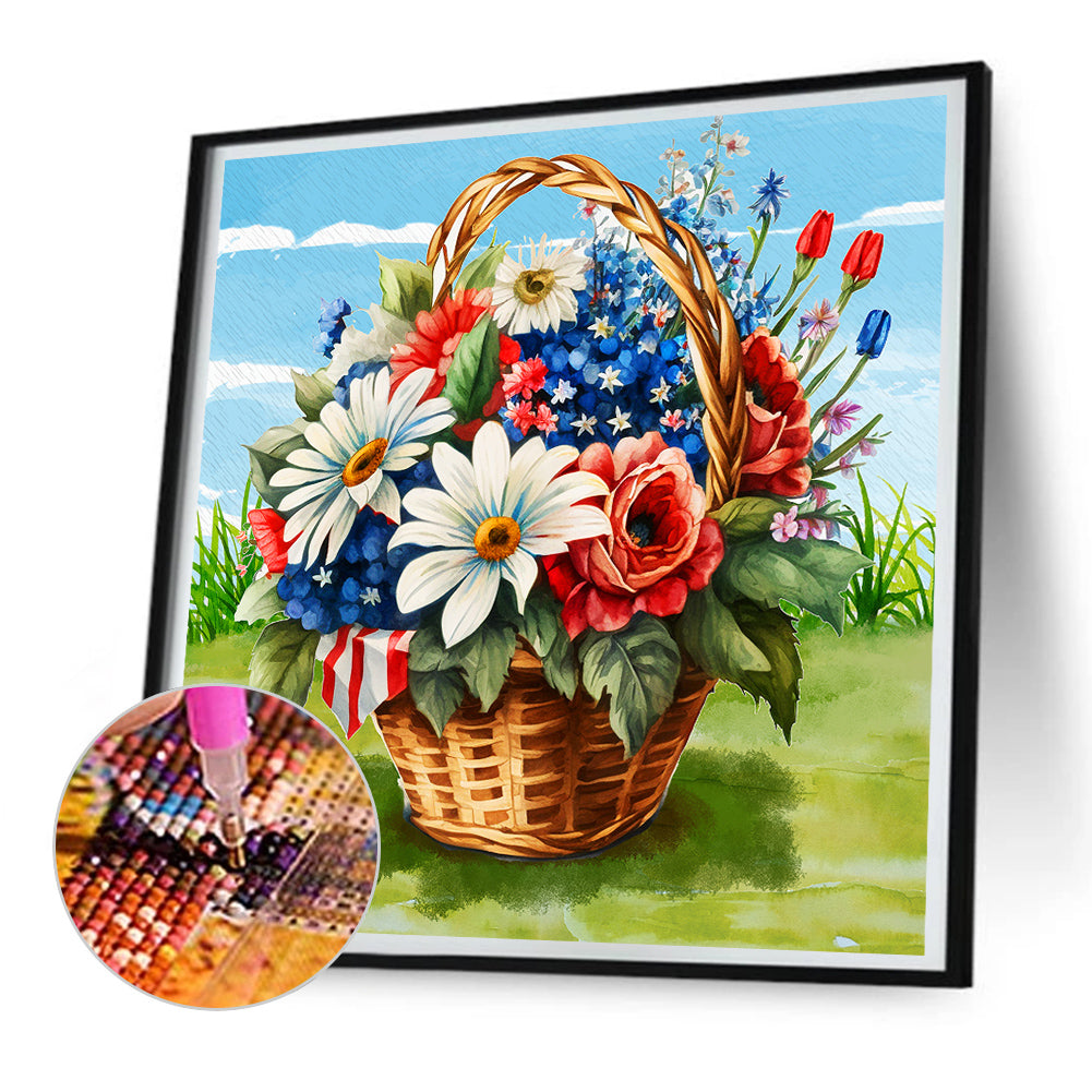 Patriotic Flower - Full Round Drill Diamond Painting 30*30CM